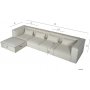 Nees modulsoffa - sittpuff - Stone White