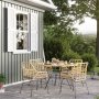 Udend�rsbord �120 cm Glas/rattan + Pletfjerner til m�bler
