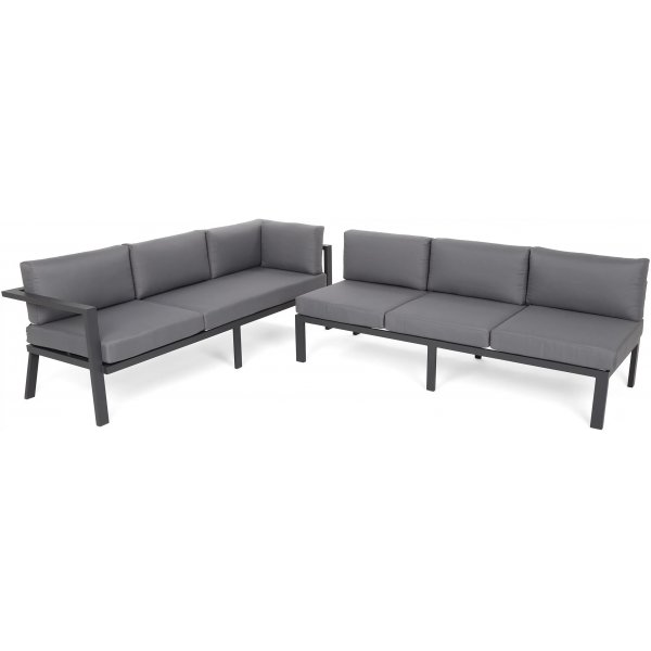 H�rnsoffa Miami + f�t�lj & bord - M�rkgr�