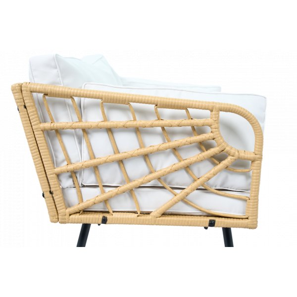 Balkongset 2-sits soffa med bord + Kompakt loungeset f�r balkong + Beige