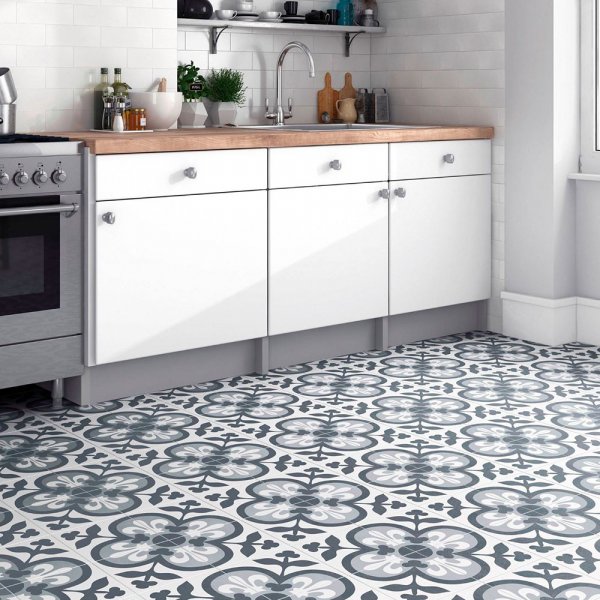 Klinker Axel Vit-Svart Matt 20x20 cm