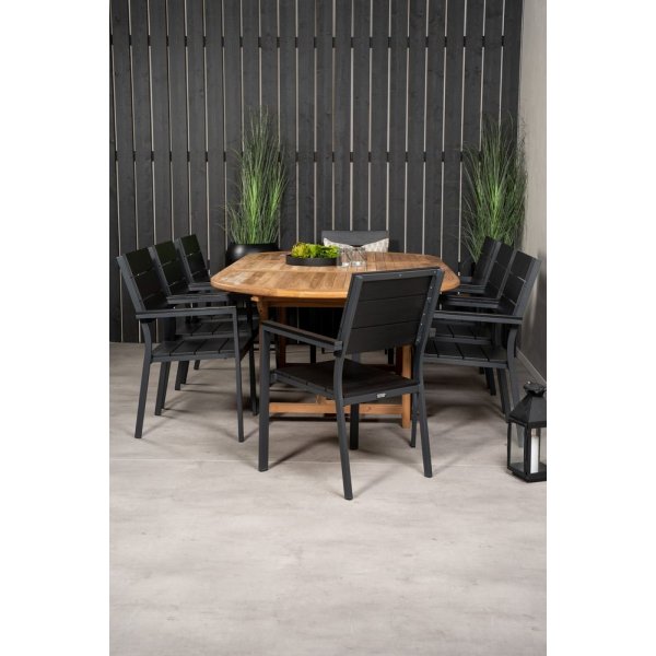Bjuråker Spisegruppe (180x120) - Sort/Natur - 8 Stole Bjuråker Spisegruppe (180x120) - Sort/Natur - 8 Stole