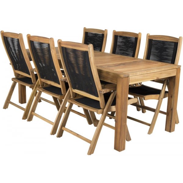 Prssebo Spisegruppe (200x90) - Natur - 6 Stole