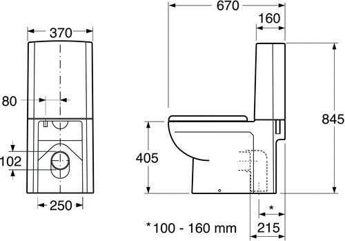 Gustavsberg ARTic 4300 3/6 l, inbyggt S-l�s, h�rd sits