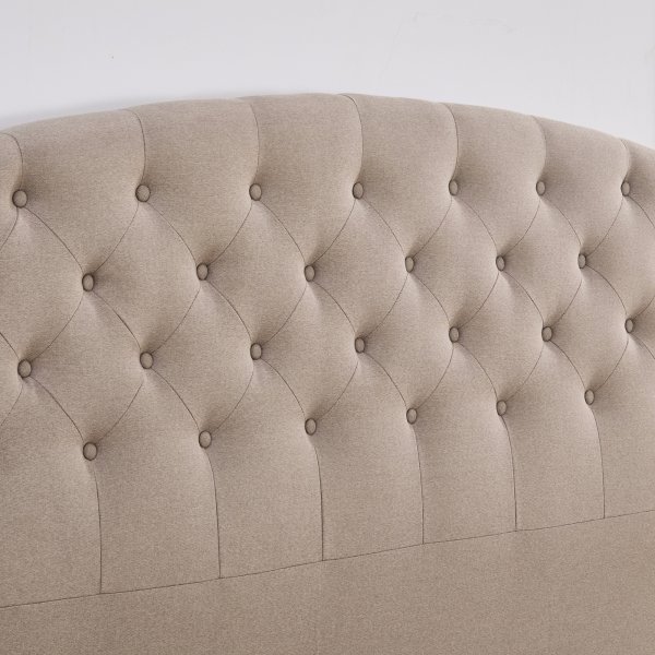 Sänggavel med knappar 160 x 125 cm beige - Capetown Sänggavel med knappar 160 x 125 cm beige - Capetown
