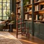 Biblioteksstege tr� - Felix engelsk pall i mahogny h�jd 111 & bredd 40 cm