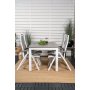 Ekens Matgrupp (160x90) - Vit/Gr - 4 Stolar