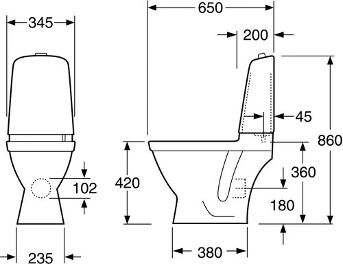 Gustavsberg Nautic 5510 2/4 l, P-l�s, standardsits