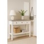 Hugo avlastningsbord med 3 l�dor - Vit / Cement