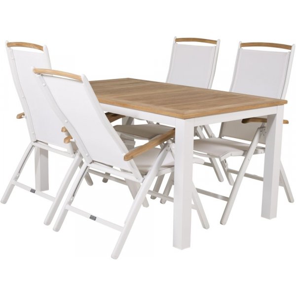 Dotorp Matgrupp (160x90) - Vit/Natur - 4 Stolar