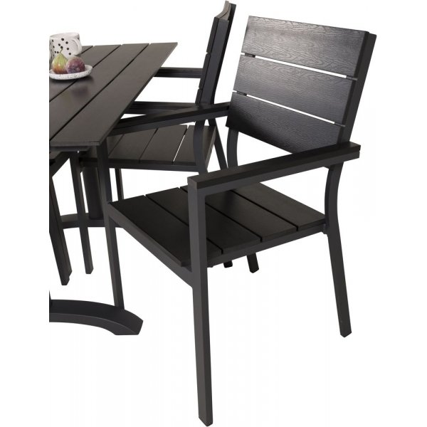 Dallaren Matgrupp (70x120) - Svart - 4 Stolar