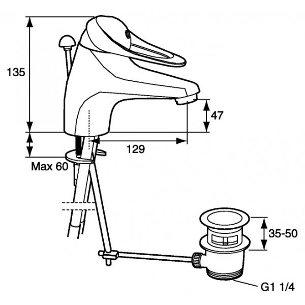 FM Mattsson Tv�ttst�llsblandare 9000E Krom