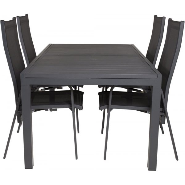 Holma Matgrupp (160x100) - Svart - 4 Stolar