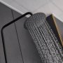 Komplett takduschset med handdusch i rundad design | Svart