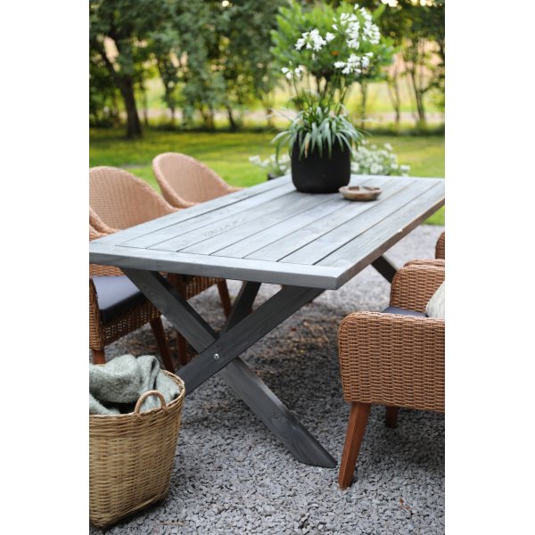 Oxford - Gartenmöbelgruppe 220 cm Grau/Braun + Textilimprägnierung für Outdoormöbel Oxford - Gartenmöbelgruppe 220 cm Grau/Braun + Textilimprägnierung für Outdoormöbel