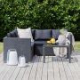 Loungegruppe Kuba sofagruppe + bord - sort syntetisk rattan / sorte hynder