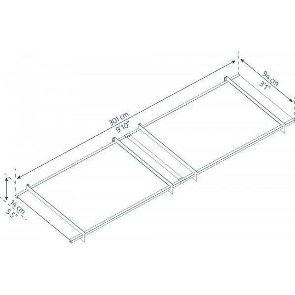 Canopia Nancy Entrtak 0,9 x 3 - Gr/klarglas