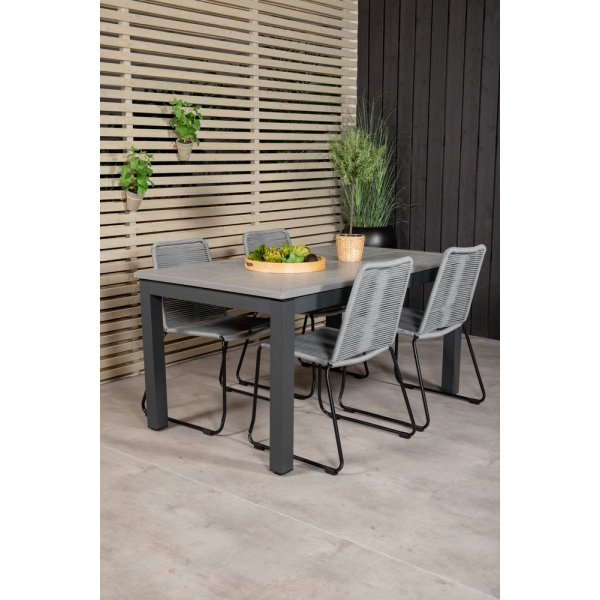 Ekenäs Matgrupp (152x90) - Svart/Grå - 4 Stolar Ekenäs Matgrupp (152x90) - Svart/Grå - 4 Stolar