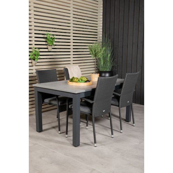 Ekenäs Matgrupp (152x90) - Svart/Grå - 4 Stolar Ekenäs Matgrupp (152x90) - Svart/Grå - 4 Stolar