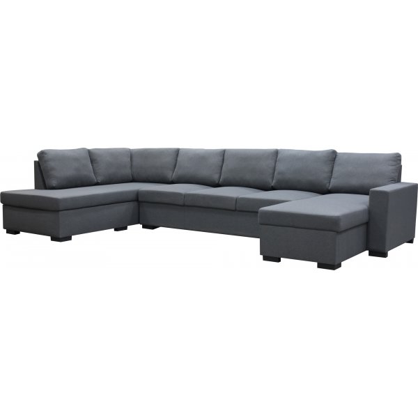 U-soffa Solna v�ndbar - 367 cm - m�rkgr�