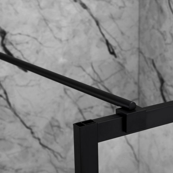 Duschv�gg 80x210cm | 6mm s�kerhetsglas | Svarta profiler