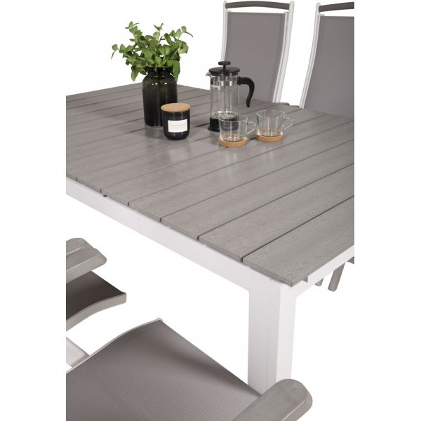 Prässebo Matgrupp (160x100) - Vit/Grå - 6 Stolar Prässebo Matgrupp (160x100) - Vit/Grå - 6 Stolar