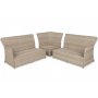 Hjrnesofa Bergamo med lnestol & bord - Beige/beige meleret