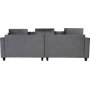Soffa 250 cm bred m�rkgr� sammet 114 cm djup