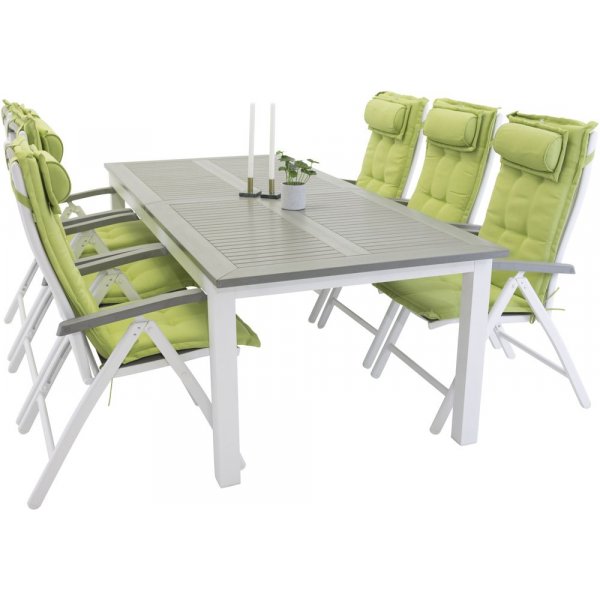 Sittdyna 5:pos med rygg & huvudkudde  Lime