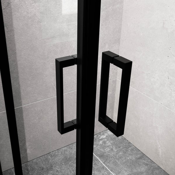 Duschh�rna 80x190cm | Skjutd�rr | Modern design | Svart