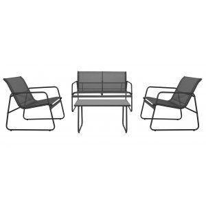 zanzibar loungegrupp soffa & fåtöljer med soffbord svart