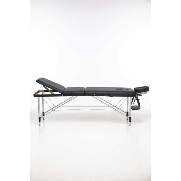 Massageb�nk med metallben - 3 zoner - Svart