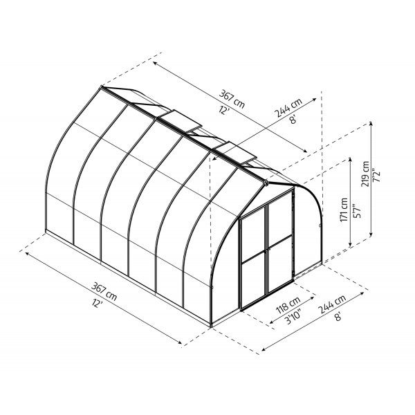 Växthus Bella - 8,9 m² + Växthusrengöring Växthus Bella - 8,9 m² + Växthusrengöring