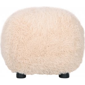 Fluffy sittpuff i beige h�rigt tyg