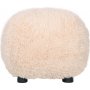Fluffy sittpuff i beige h�rigt tyg