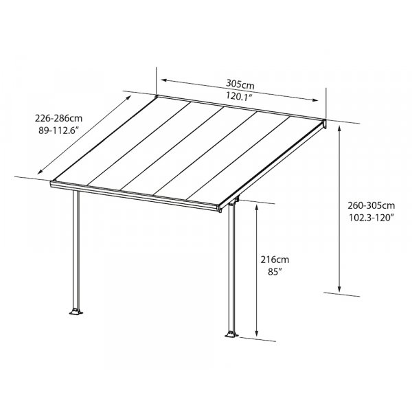 Terrasseoverdækning Feria - 3x3,05 m Terrasseoverdækning Feria - 3x3,05 m