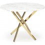 Raymond matbord �100 cm - Vit marmor/guld