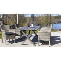 Scottsdale utematgrupp med 6 st fåtöljer och matbord 190 cm - Grå Scottsdale utematgrupp med 6 st fåtöljer och matbord 190 cm - Grå