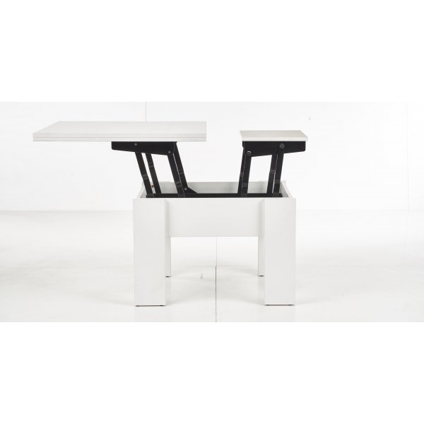 Serafin h�j och s�nkbart soffbord 80-160 x 80 cm - Vit