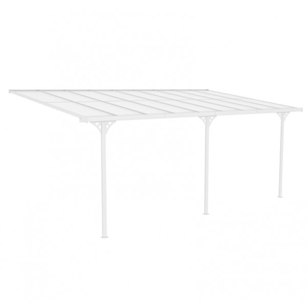 Altantak 5,6x2,5 m | Aluminiumram med UV-skyddad kanalplast | Vit