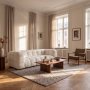 Bubblig Teddy Soffa TR94562 - Fluffig Cream 3-sits & Djup 103 cm - Bredd 235