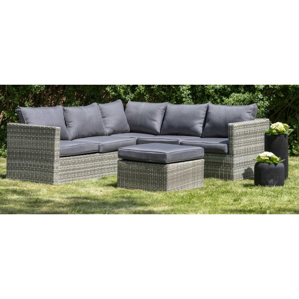 Ingelstorp hrnsoffa med fotpall - Gr konstrotting