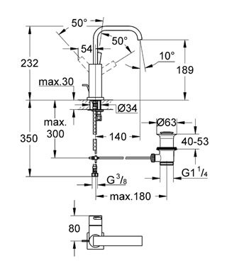 Grohe 1-grebs armatur til håndvask, DN 15 Allure 32146 Grohe 1-grebs armatur til håndvask, DN 15 Allure 32146