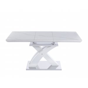 Ingrid matbord f�rl�ngningsbart 120-160 cm - Vit marmor