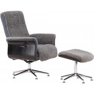 F�t�lj med fotpall Gr� Teddy