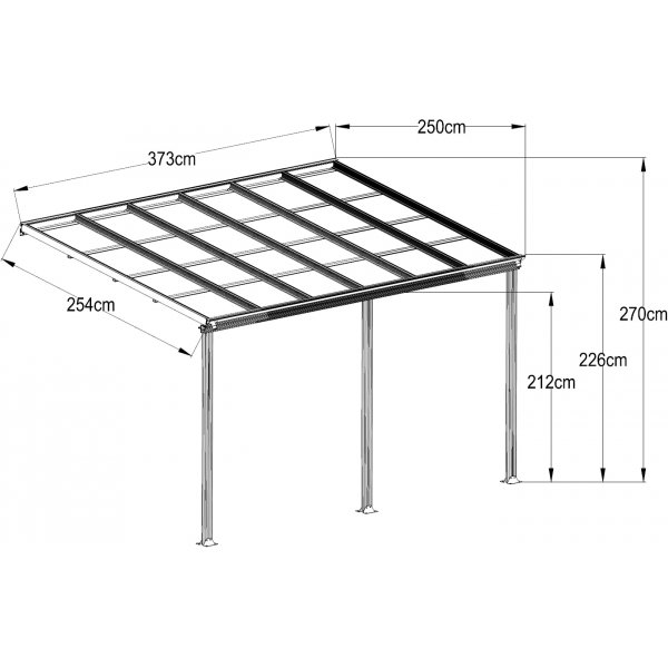 Altantak 370 x 250 x 212 cm - Vit Altantak 370 x 250 x 212 cm - Vit