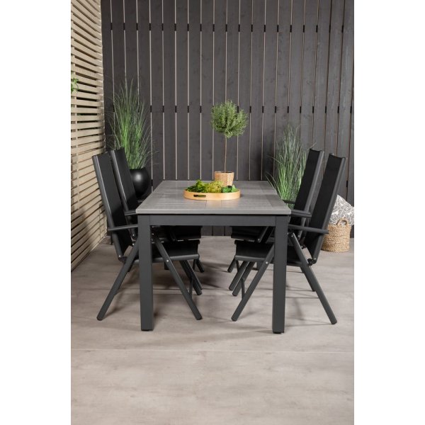 Ekenäs Spisegruppe (152x90) - Sort/Grå - 4 Stole Ekenäs Spisegruppe (152x90) - Sort/Grå - 4 Stole