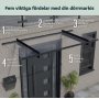 Canopia Bordeaux Clear Entrance katos 1,4 x 4,5 - Valkoinen/kirkas lasi