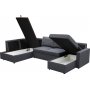 U-soffa b�ddsoffa T�rn� med f�rvaring - 304 cm - m�rkgr�