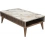 Milan soffbord 105 x 60 cm - Valn�t/vit marmor-look